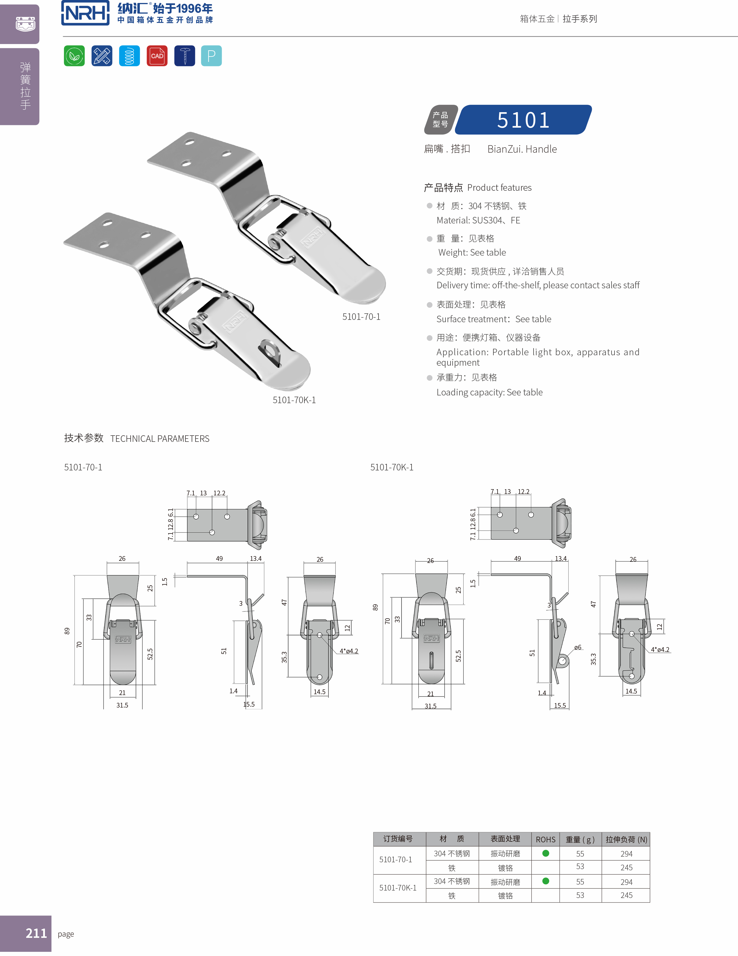 扁嘴下载花季传媒5103-70-1工具箱锁扣_铝塑窗锁扣_NRH花季传媒app下载花季传媒 