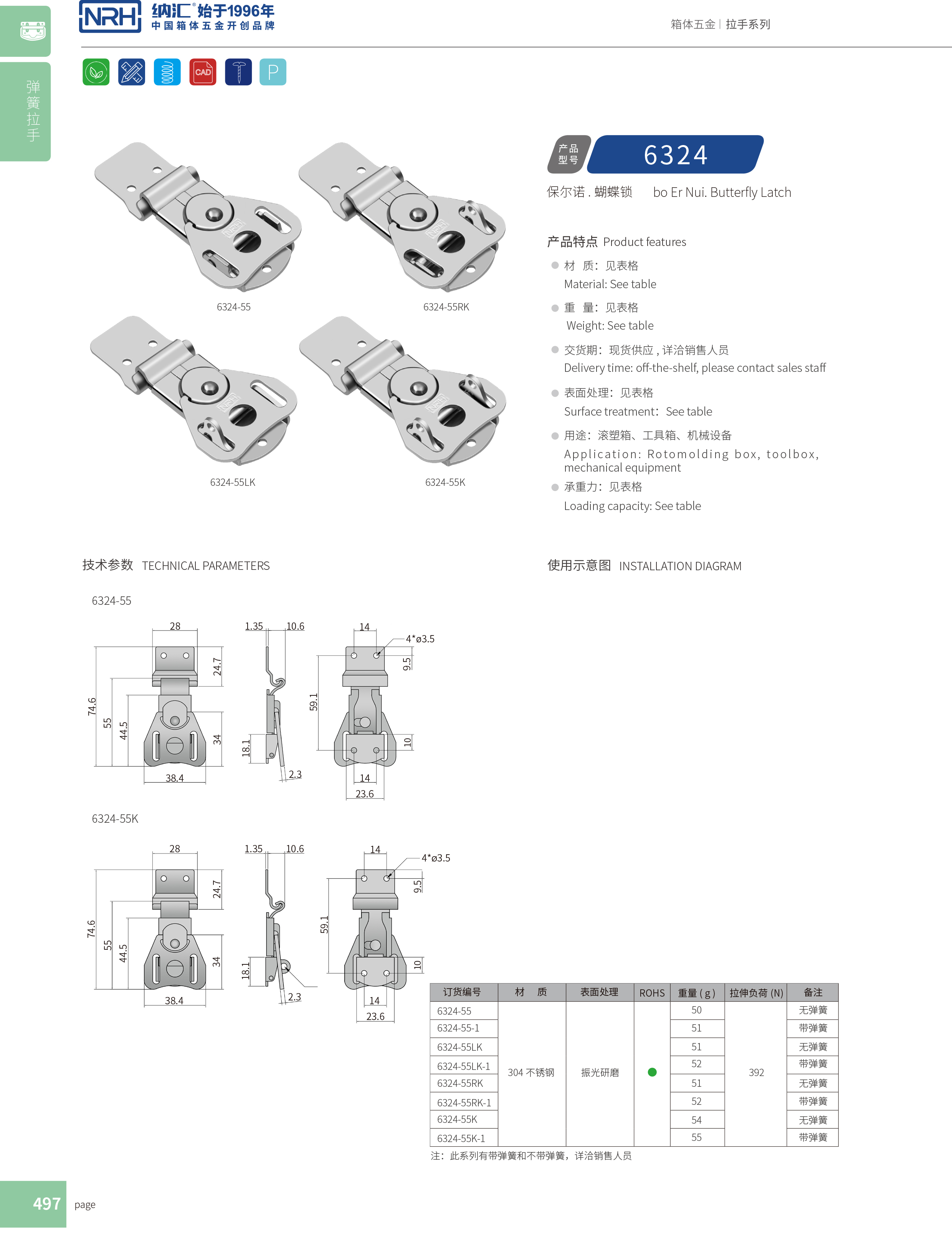 蝴蝶锁芯6324-55K箱体下载花季传媒_不锈钢小箱扣_NRH救灾箱箱扣