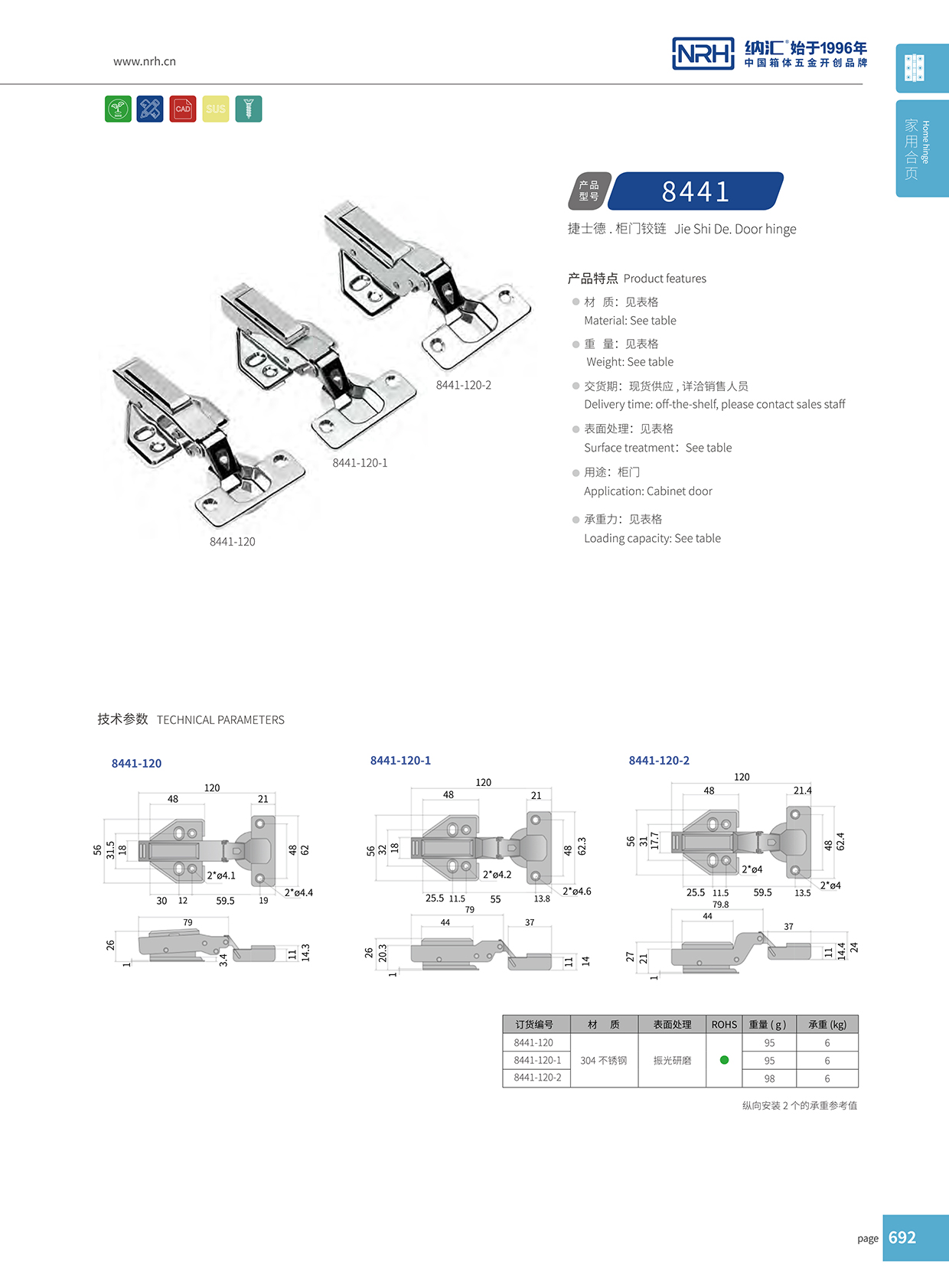  花季传媒app/NRH 8442-120-1 吹塑箱铰链